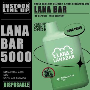 LANA BAR 5000 DISPOSABLE - VAPE DELIVERY SG SINGAPORE The Lana bar 5000 disposable vape launched today has a vaping capacity of 5k puffs and a stylish and beautiful ceramic can shape, which is very popular among electronic cigarette friends. A light sanding process polishes the exterior for a more comfortable grip. LANA VAPE caters to market demands by designing disposable electronic cigarettes with different appearances. The reason why the Lana bar 5000 disposable vape is so popular in the electronic cigarette market is that it has a very good-looking color matching appearance, a very high-quality filter cotton core and a ceramic core, which makes the Lana bar very delicate and smokey It feels very smooth, which greatly brings a better user experience to consumers. It is equipped with a rechargeable battery capacity of 850mAh, so there is no need to worry about the lack of electricity. As long as there is a Type-C charging cable, it can be used at any time. Device charging, which is also a breakthrough in innovation of disposable electronic cigarettes. Specifition : Nicotine : 5% Puffs: 5000puff Battery Capacity: 850 mAh. Type-C Port Rechargeable Battery ⚠️LANA BAR 5000 DISPOSABLE FLAVOUR LINE UP⚠️ Banana Milkshake Banana Ice Blueberry Ice Cream Cappuccino Chocolate Mint Chocolate Strawberry Cold Coke Cranberry Juice Guava Juicy Grape Lush Ice - Watermelon Lychee Longan Ice Lychee Iced Mango Ice Cream Mango Milkshake Menthol Extra Oolong Tea Passion Fruit Peach Grape Banana Peach Oolong Tea Peppermint Puer Tea Root Beer Skittles Sour Apple Strawberry Ice Cream Strawberry Milk Strawberry Watermelon Super Mint Surfing Lemon Sweet Peach Sweet Peach Tea Taro Ice Cream Tea King Tie Guan Yin Vanilla Ice Cream SG VAPE COD SAME DAY DELIVERY , CASH ON DELIVERY ONLY. TAKE BULK ORDER /MORE ORDER PLS CONTACT ME : VAPEDELIVERYSG VIEW OUR DAILY NEWS INFORMATION VAPE : TELEGRAM CHANNEL