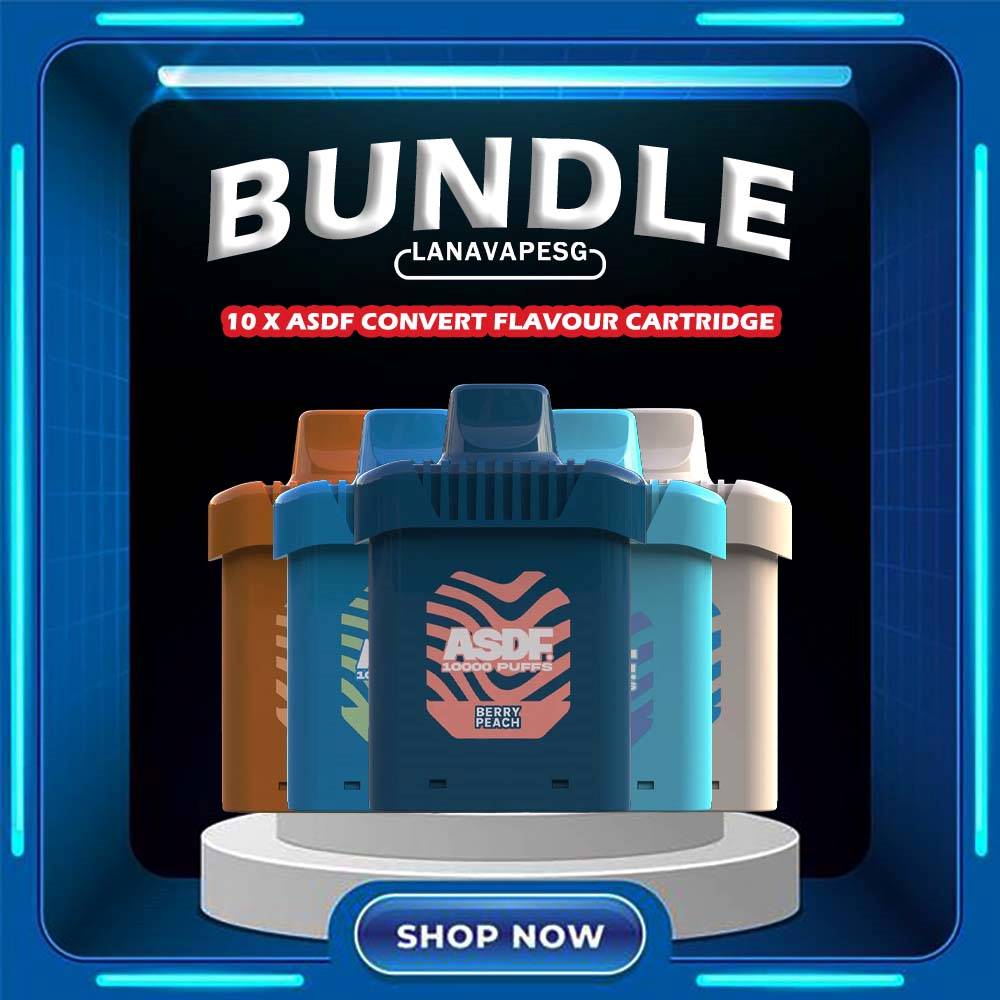 10 X ASDF CONVERT FLAVOUR CARTRIDGE 10 X ASDF CONVERT FLAVOUR CARTRIDGE FREE DELIVERY The ASDF CONVERT VAPE is Prefilled Vape System, this product only Prefilled Cartridge. Get this product before need get a Device Battery,Can Get Full Set Starter Kit first, and when finished just get a cheaper prefilled to continue enjoy it! Specification : Battery Volume : 500 mAh Charging : Rechargeable with Type C Fully Charged Time : 15mins Battery Indicator ⚠️ASDF CONVERT 10K CARTRIDGE FLAVOUR LIST⚠️ Hawaiian Pineapple Grape Lychee Energy Drink Blueberry Kiwi Cool Mint Lemon Mint Strawberry Peach Berries Grape Yogurt Double Mango Berry Peach Lemon Mango Lychee Aloe Vera Fruity Lychee Mixed Bubblegum Sea Salt Passion Fruit Strawberry Kiwi Strawberry Apple Cappuccino Coconut Lychee Mango Peach SG VAPE COD SAME DAY DELIVERY , CASH ON DELIVERY ONLY. ORDER BEFORE 5PM , SAME DAY NIGHT SLOT 7PM – 10PM RECEIVED PARCEL. TAKE BULK ORDER /MORE ORDER PLS CONTACT US : LANAVAPESG WHATSAPP VIEW OUR DAILY NEWS INFORMATION VAPE : LANAVAPESG CHANNEL