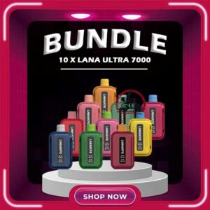 10PCS LANA ULTRA 7000 DISPOSABLE - VAPE DELIVERY SG SINGAPORE Sale of bundle package LANA ULTRA 7000 Puffs Disposable , choose 10 pcs flavour get lowest price at VAPE DELIVERY SG SINGAPORE SHOP! The LANA Ultra 7000 Puffs disposable vape is a vaporizer that contains 3% nicotine. This disposable device is designed to provide users with the best quality vapor possible, making it an excellent choice for those who enjoy nicotine. This device was specifically created to offer a superior experience for nicotine enthusiasts and can enhance your buzz for a significant amount of time. lt's featured an intelligent LED display shows the battery life and eliquid indicator. The battery life is shown in a percentage. It is with mesh coil. These devices use a heating element that has mesh material, creating a larger surface area for the e-liquid to contact and heat up evenly. The more lines in the droplet, the higher the juice amount is. It is the perfect choice for vapers looking for a high-quality, long-lasting, and convenient vape. With its impressive 10ML capacity and 550mAh battery, this device is designed to last fordays, delivering up to 7000 puffs per device. The LANA Ultra 7000 Puffs disposable vape with strong flavors that outlast the competition. Package Include : 10PCS x LANA ULTRA 7000 Puffs Free Delivery Charge Specifications : Nicotine 30mg (3%) Approx. 7000 puffs Capacity 10ml Rechargeable Battery 550mAh Charging Port: Type-C ⚠️LANA ULTRA 7000 FLAVOUR LIST⚠️ Chilled Watermelon Cool Lychee Cool Sarsi Double Mint Dongding Oolong Tea Grape Ribena Honey Grape Jasmine Longjing Tea Lemon Cola Lemon Grapefruit Mango Yakult Mixed Berries Mung Bean Ice Peach Oolong Sea Salt Lemon Super Passion Fruit Strawberry Kiwi Strawberry Watermelon Tieguanyin Tea Ultra Freeze Kumquat Lemon (New) Green Apple Grape (New) Watermelon Jasmine Tea (New) Chrysanthemum Tea (New) SG VAPE COD SAME DAY DELIVERY , CASH ON DELIVERY ONLY. TAKE BULK ORDER /MORE ORDER PLS CONTACT ME : VAPEDELIVERYSG VIEW OUR DAILY NEWS INFORMATION VAPE : TELEGRAM CHANNEL