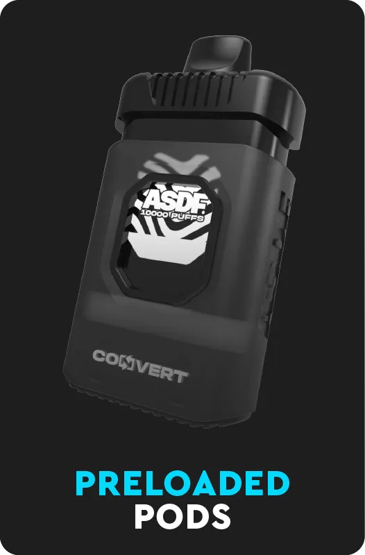 What is ASDF Vape? ASDF CONVERT STARTER KIT 20ml of salt nicotine  5% strength Long lasting battery of 500mah (Type-C Rechargeable) with Led battery indicator: Green 71-100%, Blue 26-70%, Red