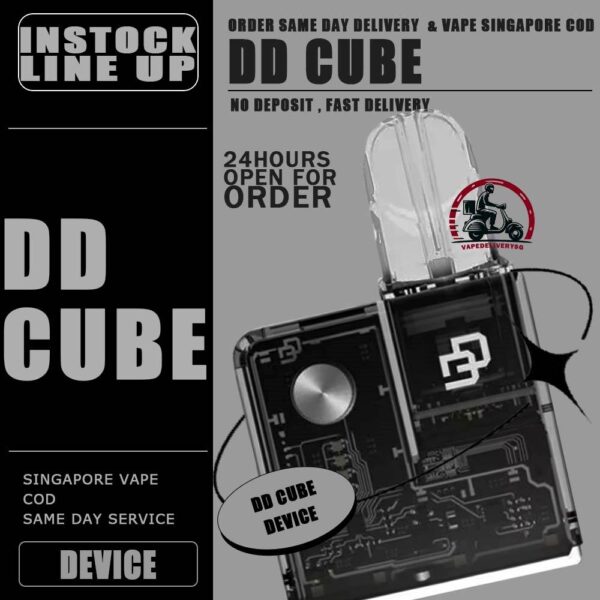 DD CUBE DEVICE - VAPE DELIVERY SG SINGAPORE The DD CUBE VAPE DEVICE Crystal transparent shell, users can clearly see the exquisite SMT process and DES precision engraving circuit inside the fuselage through the fully transparent shell, as well as the internal components such as chips, motherboards, batteries, screws, etc., which is full of technology. Function Introduction : Combining all 1st and 4th generation pods, more different pod connectors will be launched next Cube's own vape cartridge, supports 0.5 and 0.7 cotton wicks and automatically switches to 20 watts Combine IQOS pods, Heets, and all HNB pods Switch between large and small horsepower, small horsepower 7.5 watts / high horsepower 10 watts Strobe lights can be switched on and off, 8 LED lights with built-in chips Use hints for beautiful running LED lights The power supply can be switched on and off, and the Cube can enter a complete shutdown state The body is light and small at 48 grams, 15mm x 50mm x 50mm Support USB C fast charging Large capacity battery 500mAh Package Inclued : 1x Cube host 1x 1st generation adapter 1x 4th Generation Adapter 1x charging cable 1x Lanyard ⚠️DD CUBE DEVICE COMPATIBLE POD WITH⚠️ RELX INFINITY POD LANA POD RELX CLASSIC POD R-ONE POD SP2 POD ⚠️DD CUBE DEVICE COLOR LINE UP⚠️ Crystal Clear-White Fushchia Blush-Pink Yellow Obsidian Black-Black Turquoise Sky-Blue Green SG VAPE COD SAME DAY DELIVERY , CASH ON DELIVERY ONLY. TAKE BULK ORDER /MORE ORDER PLS CONTACT ME : VAPEDELIVERYSG VIEW OUR DAILY NEWS INFORMATION VAPE : TELEGRAM CHANNEL