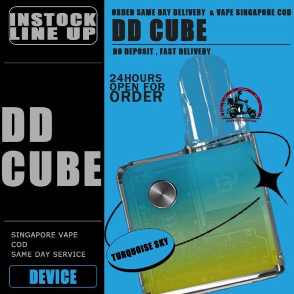 DD CUBE DEVICE - VAPE DELIVERY SG SINGAPORE The DD CUBE VAPE DEVICE Crystal transparent shell, users can clearly see the exquisite SMT process and DES precision engraving circuit inside the fuselage through the fully transparent shell, as well as the internal components such as chips, motherboards, batteries, screws, etc., which is full of technology. Function Introduction : Combining all 1st and 4th generation pods, more different pod connectors will be launched next Cube's own vape cartridge, supports 0.5 and 0.7 cotton wicks and automatically switches to 20 watts Combine IQOS pods, Heets, and all HNB pods Switch between large and small horsepower, small horsepower 7.5 watts / high horsepower 10 watts Strobe lights can be switched on and off, 8 LED lights with built-in chips Use hints for beautiful running LED lights The power supply can be switched on and off, and the Cube can enter a complete shutdown state The body is light and small at 48 grams, 15mm x 50mm x 50mm Support USB C fast charging Large capacity battery 500mAh Package Inclued : 1x Cube host 1x 1st generation adapter 1x 4th Generation Adapter 1x charging cable 1x Lanyard ⚠️DD CUBE DEVICE COMPATIBLE POD WITH⚠️ RELX INFINITY POD LANA POD RELX CLASSIC POD R-ONE POD SP2 POD ⚠️DD CUBE DEVICE COLOR LINE UP⚠️ Crystal Clear-White Fushchia Blush-Pink Yellow Obsidian Black-Black Turquoise Sky-Blue Green SG VAPE COD SAME DAY DELIVERY , CASH ON DELIVERY ONLY. TAKE BULK ORDER /MORE ORDER PLS CONTACT ME : VAPEDELIVERYSG VIEW OUR DAILY NEWS INFORMATION VAPE : TELEGRAM CHANNEL