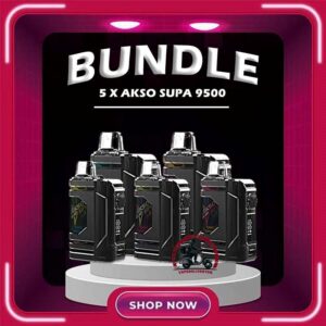 5PCS AKSO SUPA 9500 DISPOSABLE - VAPE DELIVERY SG SINGAPORE Sale of bundle package AKSO SUPA 9500 Puffs Disposable , choose 5 pcs flavour get lowest price at VAPE DELIVERY SG SINGAPORE SHOP! AKSO SUPA 9500 disposable vape ready stock in our sg singapore store online shop for same day delivery. This Kit are one of the smash-market vape in Malaysia. They pack a rechargeable battery and come prefilled with a whopping 9.5ml of liquid together with an indicator special for battery and liquid level. This allows you to vape longer on a single disposable and makes the AKSO SUPA flavour a great option for traveling, extended road trips, or even just day-to-day use. The Akso Supa 9.5k Puffs is comes with airflow adjustable, same goes with AKSO SUPA. The function for your satisfying your daily vape. The great function of the indicator to alert you the power of battery and the liquid level in the pod. Each AKSO SUPA 9.5k delivers a great flavoring, a satisfying draw and the indicator; three fastors that make for a great disposable. They feel really good in the hand as the rounded it ergonomic to hold vape with. The AKSO SUPA is available more Flavour for you to choose. Specification : Puff: 9500 Puffs E-Liquid: 9.5ML Charging Port: Type C Rechargeable Safety Child Lock Button Adjustable Airflow Nicotine Strength: 50mg / 5% Package Include : 5PCS x AKSO SUPA 9500 Puffs Free Delivery Charge ⚠️AKSO SUPA 9500 FLAVOUR LIST⚠️ Apple Asam Boi Blackcurrant Yakult Creamy Milk Ice Cream Cake Mango Yacult Rootbeer Solero Strawberry Vanilla Donut Vanilla Latte Yakult Nutty Tobacco Blackberry Ice ⚠️ICE SERIES⚠️ Taro Ice Cream Super Ice Mint Green Grapes Lychee Longan ⚠️BOOST SERIES⚠️ Mango Ice Watermelon Ice Guava Asam Grape Ice Melony Gum Strawberry Gum SG VAPE COD SAME DAY DELIVERY , CASH ON DELIVERY ONLY. TAKE BULK ORDER /MORE ORDER PLS CONTACT ME : VAPEDELIVERYSG VIEW OUR DAILY NEWS INFORMATION VAPE : TELEGRAM CHANNEL