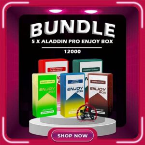 5 X ALADDIN PRO ENJOY BOX 12000 DISPOSABLE - VAPE DELIVERY SG SINGAPORE Sale of bundle package ALADDIN PRO ENJOY BOX 12000 Puffs Disposable , choose 5 x Pcs flavour get lowest price at VAPE DELIVERY SG SINGAPORE SHOP! The Aladdin Pro enjoy 12K puffs Ready stock in our sg singapore store online shop for same day delivery. Discover the latest Aladdin Pro Enjoy Box 12000 Puffs Disposable ! Design in a sleek cigarette-box-style design with a cap for mouthpiece protection! Enjoy 15 delightful flavors with 12K smooth puffs, each bursting with sweet perfection! The Aladdin Pro 12k New Vape in our Vape Singapore Ready Stock , get it now with us and same day delivery ! Enjoy delicious vaping experience . Specification : Puffs : 12,000 Coil : 1.0 Ohm Mesh coil Battery Capacity : 650mAh Rechargeable Nicotine Strength : 5% Charging Time : Roughly 10 min - 15 min Package Include : 5 PCS x ALADDIN PRO ENJOY BOX 12000 Puffs Free Delivery Charge ⚠️ALADDIN ENJOY BOX 12000 FLAVOUR LINE UP⚠️ Double Mango Candy Energy Drink Guava Hazelnut Coffee Honeydew Honeydew Yakult Mango Mango Bubblegum Mango Yakult Mango Peach Mixed Bubblegum Sirap Bandung Solero Lime Solero Yakult Solero Ice Cream Sour Bubblegum Strawberry Blackcurrant Strawberry Bubblegum Strawberry Grape Strawberry Mango White Coffee Yakult Strawberry Kiwi Gummy Bear Grape Lychee Grape Bubblegum Sakura Grape SG VAPE COD SAME DAY DELIVERY , CASH ON DELIVERY ONLY. TAKE BULK ORDER /MORE ORDER PLS CONTACT ME : VAPEDELIVERYSG VIEW OUR DAILY NEWS INFORMATION VAPE : TELEGRAM CHANNEL