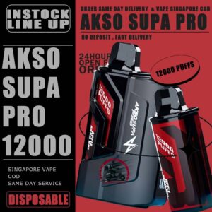 AKSO SUPA PRO 12000 DISPOSABLE ( STARTER KIT & CARTRIDGE PREFILLED) - VAPE DELIVERY SG SINGAPORE AKSO SUPA PRO are one of the smash-market Cartridge System Pod in Malaysia. They pack a rechargeable battery and come prefilled with a whopping 12ml of liquid together with an indicator special for battery and liquid level. This allows you to vape longer on a single disposable and makes the AKSO SUPA PRO a great option for traveling, extended road trips, or even just day-to-day use. Each AKSO SUPA PRO Cartridge will last for 12000 puffs. What makes AKSO SUPA PRO are different than the other device because it came with Chip Set System which will show you accurate level of flavour indicator. delivers a great flavoring, a satisfying draw and the indicator; They feel really good in the hand as ergonomic shape to hold and vape with. The AKSO SUPA PRO is available in 12 flavors for you to choose. Some flavors to try are Blackcurrant Yacult, Rootbeer, Apple Asam Boi and Nutty Tobacco. STARTER KIT Package Include : X1 AKSO SUPA PRO 12K Device Battery X1 Prefilled Pod 12k Puffs CARTRIDGE Package Include : X1 Prefilled Pod 12k Puffs Specification : Puffs : 12000 Coil : Mesh coil Battery Capacity : Type-C Rechargeable Nicotine Strength : 5% ⚠️AKSO SUPA PRO 12000 STARTER KIT & CARTRIDGE LINE UP⚠️ Ice Coffee Hazelnut Peanut Butter Toast Pomegranate Plum Guava Oolong Green Tea Zesty Grape Honeydew Blackcurrant Mango Gis Blueberry Kiwi Wild Sour Berry Apple Aloe Vera Grape Gum Mango Lime Passion Lychee Pineapple Mango Strawberry Hami Melon Passion Grape Mango Nata De Coco Nutty Tobacco Grape Minty Gum Lychee Longan Rootbeer Ice Watermelon Watermelon Grape Apple Asam Boi Triple Mango Strawberry Vanilla Custard Blueberry Yakult Tie Guan Yin Pina Watermelon Strawberry SG VAPE COD SAME DAY DELIVERY , CASH ON DELIVERY ONLY. TAKE BULK ORDER /MORE ORDER PLS CONTACT ME : VAPEDELIVERYSG VIEW OUR DAILY NEWS INFORMATION VAPE : TELEGRAM CHANNEL