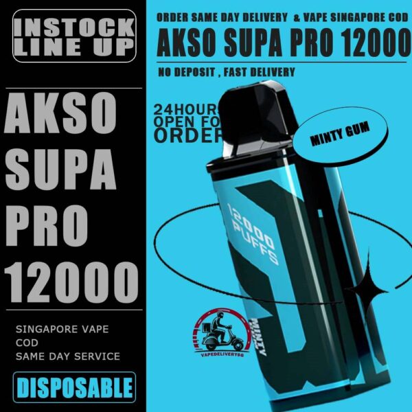 AKSO SUPA PRO 12000 DISPOSABLE ( STARTER KIT & CARTRIDGE PREFILLED) - VAPE DELIVERY SG SINGAPORE AKSO SUPA PRO are one of the smash-market Cartridge System Pod in Malaysia. They pack a rechargeable battery and come prefilled with a whopping 12ml of liquid together with an indicator special for battery and liquid level. This allows you to vape longer on a single disposable and makes the AKSO SUPA PRO a great option for traveling, extended road trips, or even just day-to-day use. Each AKSO SUPA PRO Cartridge will last for 12000 puffs. What makes AKSO SUPA PRO are different than the other device because it came with Chip Set System which will show you accurate level of flavour indicator. delivers a great flavoring, a satisfying draw and the indicator; They feel really good in the hand as ergonomic shape to hold and vape with. The AKSO SUPA PRO is available in 12 flavors for you to choose. Some flavors to try are Blackcurrant Yacult, Rootbeer, Apple Asam Boi and Nutty Tobacco. Specification : Puffs : 12000 Coil : Mesh coil Battery Capacity : Type-C Rechargeable Nicotine Strength : 5% ⚠️AKSO SUPA PRO 12000 STARTER KIT & CARTRIDGE LINE UP⚠️ Ice Coffee Hazelnut Peanut Butter Toast Pomegranate Plum Guava Oolong Green Tea Zesty Grape Honeydew Blackcurrant Mango Gis Blueberry Kiwi Wild Sour Berry Apple Aloe Vera Grape Gum Mango Lime Passion Lychee Pineapple Mango Strawberry Hami Melon Passion Grape Mango Nata De Coco Nutty Tobacco Grape Minty Gum Lychee Longan Rootbeer Ice Watermelon Watermelon Grape Apple Asam Boi Triple Mango Strawberry Vanilla Custard Blueberry Yakult Tie Guan Yin Pina Watermelon Strawberry SG VAPE COD SAME DAY DELIVERY , CASH ON DELIVERY ONLY. TAKE BULK ORDER /MORE ORDER PLS CONTACT ME : VAPEDELIVERYSG VIEW OUR DAILY NEWS INFORMATION VAPE : TELEGRAM CHANNEL