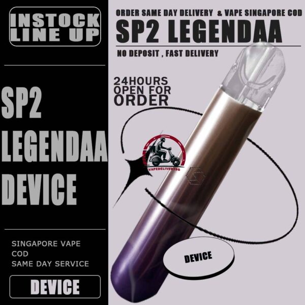 SP2 LEGENDAA DEVICE - VAPE DELIVERY SG SINGAPORE The SP2 LEGENDAA DEVICE Ready stock in our sg singapore store online shop for same day delivery. This Kit is a LED light indicator shows red light during charging and light off when the charging process is complete . The SP2s Legend Vape LED light flashes for about 10 times to indicate battery low , Magnet on both battery and pod cartridge for easy plug-n-play , Buyer will bear for the shipping cost for warranty purposes . Specifications : Battery Capacity: 380 mAh Fast Charging Time: 15-30 mins Full Power Puffs of Pod: 300-350 puffs ⚠️SP2 LEGENDAA DEVICE COMPATIBLE POD WITH⚠️ SP2 POD LANA POD R-ONE POD RELX POD ZEUZ POD ZENO POD GENESIS POD KIZZ POD J13 POD ⚠️SP2 LEGENDAA DEVICE AVAILABLE COLOR⚠️ Aqua Shell Rainbow Indigo Roseple Star Shining Green Spring Blue SG VAPE COD SAME DAY DELIVERY , CASH ON DELIVERY ONLY. TAKE BULK ORDER /MORE ORDER PLS CONTACT ME : VAPEDELIVERYSG VIEW OUR DAILY NEWS INFORMATION VAPE : TELEGRAM CHANNEL