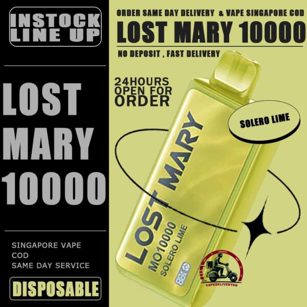 LOST MARY MO 10000 DISPOSABLE - VAPE DELIVERY SG SINGAPORE The Lost Mary MO 10000 Disposable ready stock in singapore sg vape cod , The kit is a sophisticated and user-friendly vaping device designed for convenience and longevity.  It comes pre-filled with 17mL of e-liquid, ensuring a long-lasting vaping experience without the need for frequent refills. This vape contains a 5% salt nicotine concentration, providing a satisfying hit with each puff. Salt nicotine is known for its smoother throat hit compared to traditional nicotine. Specification : Puff : 10000 Puffs Volume : 17ML Flavour Charging : Rechargeable with Type C Coil : Mesh Coil Fully Charged Time : 20mins Nicotine Strength : 5% ⚠️LOST MARY MO 10000 DISPOSABLE LIST⚠️ Lemon Cola Blueberry Banana Bubblegum Guava Peach Strawberry Watermelon Grape Mango Orange Pineapple Watermelon Bubblegum Solero Lime Triple Mango Lychee Cantaloupe Strawberry Yakult Double Apple Fresh Mint Peach Plus Rose Grape SG VAPE COD SAME DAY DELIVERY , CASH ON DELIVERY ONLY. TAKE BULK ORDER /MORE ORDER PLS CONTACT ME : VAPEDELIVERYSG VIEW OUR DAILY NEWS INFORMATION VAPE : TELEGRAM CHANNEL