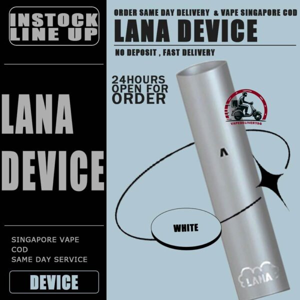 LANA DEVICE - VAPE DELIVERY SG SINGAPORE LANA DEVICE is a brand new electronic cigarette stick device, which has the functions of rechargeable battery and discharge and power monitoring LED indicator. It is suitable for LANA POD. When used together, the LED will light up, bringing you a different experience! LANA device is a simple and stylish electronic cigarette device, it is light and convenient, compact, comfortable and easy to carry. It can be used with a LANA pod flavour, whether you are a novice or a professional, it can be easily used. The LANA simplified device is equipped with a charging cable and a recyclable rechargeable battery, which can easily last for a whole day on a single charge. The appearance is made of metal frosted technology, which brings you a perfect experience. Specifications : Electronic Cigarette Equipment With LanaPod Inhalation Activation (LanaPod Needs To Be Purchased Separately) 280mah Battery Rechargeable Metal Frosted Texture Shell Usb Charging Five Colors Available (Pearl White, Silver, Gray, Blue, Black) Battery Indicator Led Breathing Light ⚠️LANA DEVICE COLOUR AVAILABLE LINE UP⚠️ Black Blue Grey Red White ⚠️ONLY COMPATIBLE WITH LANA POD⚠️ SG VAPE COD SAME DAY DELIVERY , CASH ON DELIVERY ONLY. TAKE BULK ORDER /MORE ORDER PLS CONTACT ME : VAPEDELIVERYSG VIEW OUR DAILY NEWS INFORMATION VAPE : TELEGRAM CHANNEL