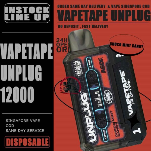 VAPETAPE UNPLUG 12000 DISPOSABLE STARTER KIT & CARTRIDGE POD - VAPE DELIVERY SG SINGAPORE The VAPETAPE UNPLUG 12000 DISPOSABLE in our Vape Singapore Shop Ready stock , Get it now with us and same day delivery ! The Vapetape Unplug 12K by ASDF , provides an excellent vaping experience with a 12,000 puffs capacity. For ease of use and diversity, this disposable system combines with a 5% nicotine context and type C charghing port. Its creative design prioritises portability and ease of use while offering a fulfilling vaping experience. Users looking for a longer lasting choice without the inconvenience of refills or recharges may enjoy a customisable and controlled vaping experience with this device’s features including adjustable airflow and a battery indicator. Specification: Puffs : 12000 puffs Volume : 21ML Flavour Charging : Rechargeable with Type C Coil : Mesh Coil Fully Charged Time : 25mins Nicotine Strength : 5% ⚠️VAPETAPE UNPLUG 12K STARTER KIT & CARTRIDGE POD FLAVOUR LINE UP⚠️ Apple Lychee Berries Yogurt Blackcurrant Berries Blackcurrant Bubblegum Blackcurrant Yogurt Butter Popcorn Carrot Milk Choco Mint Candy Double Grape Grape Aloe Grape Pear Guava Melon Hazelnut Coffee Honeydew Bubblegum Honeydew Slurpee Kiwi Mango Watermelon Mango Pineapple Mango Slurpee Orange Mango Guava Peach Strawberry Pineapple Apple Rybena Lychee Solero Tropical Strawberry Grapple Watermelon Bubblegum SG VAPE COD SAME DAY DELIVERY , CASH ON DELIVERY ONLY. TAKE BULK ORDER /MORE ORDER PLS CONTACT ME : VAPEDELIVERYSG VIEW OUR DAILY NEWS INFORMATION VAPE : TELEGRAM CHANNEL