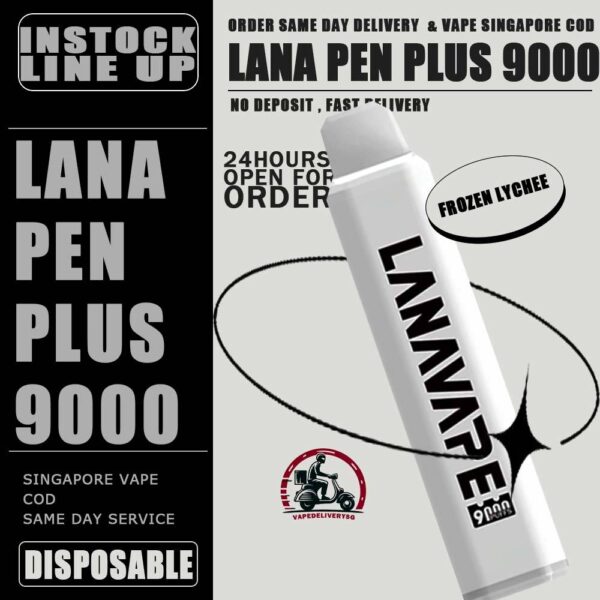 LANA PEN PLUS 9000 / 9K PUFFS DISPOSABLE - VAPE DELIVERY SG SINGAPORE The Lana Pen Plus 9000 Puffs disposable vape is cool design and it is rechargeable. It contains nicotine salt e-juice and vapes up to 9k puffs , There are many flavours for you to choose from. The Lana Pen Plus 9k rechargeable port at the bottom of the device guarantees you finish the last drop of the e-juice in the tank every time, it is welcome by many vapers due to the vaping taste and the appearance, the LED Flash will change color when vaping, looks cool too. Specifition : 9000 Puffs E-Liquid Capacity: 15ml Battery Capacity: 650mAh 3% Nicotine Rechargeable: USB Type-C charger LED Flashing Light ⚠️LANA PEN PLUS 9000 DISPOSABLE FLAVOUR LINE UP⚠️ Cantaloupe (Honeydew) Passion Fruit Grape Lychee Strawberry Milk Watermelon Apple Mixed Fruit Blue Raspberry Pomegranate Taro Ice Cream Frozen Bubblegum Frozen Strawberry Kiwi Frozen Lychee Frozen Grape Frozen Sea Salt Lemon Frozen Passion Fruit Frozen Super Mint Frozen Strawberry Watermelon Frozen Watermelon Frozen Tie Guan Yin Pomelo Blackcurrant Mint Mango Peach Kiwi Passion Guava Mint SG VAPE COD SAME DAY DELIVERY , CASH ON DELIVERY ONLY. TAKE BULK ORDER /MORE ORDER PLS CONTACT ME : VAPEDELIVERYSG VIEW OUR DAILY NEWS INFORMATION VAPE : TELEGRAM CHANNEL