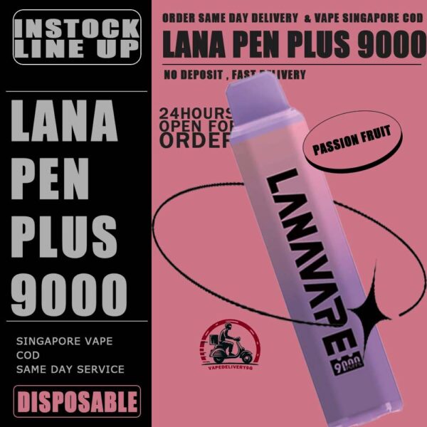 LANA PEN PLUS 9000 / 9K PUFFS DISPOSABLE - VAPE DELIVERY SG SINGAPORE The Lana Pen Plus 9000 Puffs disposable vape is cool design and it is rechargeable. It contains nicotine salt e-juice and vapes up to 9k puffs , There are many flavours for you to choose from. The Lana Pen Plus 9k rechargeable port at the bottom of the device guarantees you finish the last drop of the e-juice in the tank every time, it is welcome by many vapers due to the vaping taste and the appearance, the LED Flash will change color when vaping, looks cool too. Specifition : 9000 Puffs E-Liquid Capacity: 15ml Battery Capacity: 650mAh 3% Nicotine Rechargeable: USB Type-C charger LED Flashing Light ⚠️LANA PEN PLUS 9000 DISPOSABLE FLAVOUR LINE UP⚠️ Cantaloupe (Honeydew) Passion Fruit Grape Lychee Strawberry Milk Watermelon Apple Mixed Fruit Blue Raspberry Pomegranate Taro Ice Cream Frozen Bubblegum Frozen Strawberry Kiwi Frozen Lychee Frozen Grape Frozen Sea Salt Lemon Frozen Passion Fruit Frozen Super Mint Frozen Strawberry Watermelon Frozen Watermelon Frozen Tie Guan Yin Pomelo Blackcurrant Mint Mango Peach Kiwi Passion Guava Mint SG VAPE COD SAME DAY DELIVERY , CASH ON DELIVERY ONLY. TAKE BULK ORDER /MORE ORDER PLS CONTACT ME : VAPEDELIVERYSG VIEW OUR DAILY NEWS INFORMATION VAPE : TELEGRAM CHANNEL