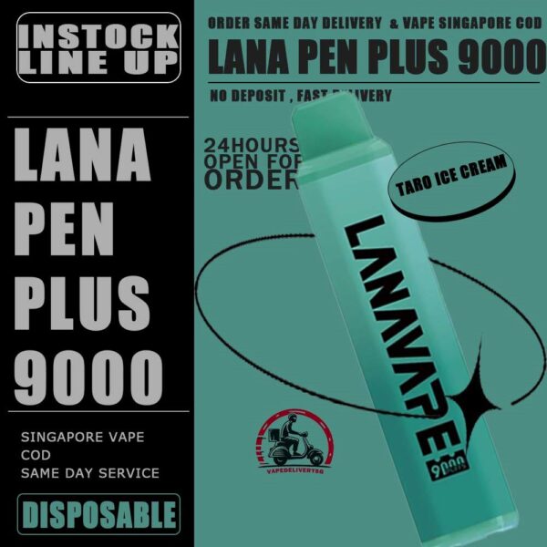 LANA PEN PLUS 9000 / 9K PUFFS DISPOSABLE - VAPE DELIVERY SG SINGAPORE The Lana Pen Plus 9000 Puffs disposable vape is cool design and it is rechargeable. It contains nicotine salt e-juice and vapes up to 9k puffs , There are many flavours for you to choose from. The Lana Pen Plus 9k rechargeable port at the bottom of the device guarantees you finish the last drop of the e-juice in the tank every time, it is welcome by many vapers due to the vaping taste and the appearance, the LED Flash will change color when vaping, looks cool too. Specifition : 9000 Puffs E-Liquid Capacity: 15ml Battery Capacity: 650mAh 3% Nicotine Rechargeable: USB Type-C charger LED Flashing Light ⚠️LANA PEN PLUS 9000 DISPOSABLE FLAVOUR LINE UP⚠️ Cantaloupe (Honeydew) Passion Fruit Grape Lychee Strawberry Milk Watermelon Apple Mixed Fruit Blue Raspberry Pomegranate Taro Ice Cream Frozen Bubblegum Frozen Strawberry Kiwi Frozen Lychee Frozen Grape Frozen Sea Salt Lemon Frozen Passion Fruit Frozen Super Mint Frozen Strawberry Watermelon Frozen Watermelon Frozen Tie Guan Yin Pomelo Blackcurrant Mint Mango Peach Kiwi Passion Guava Mint SG VAPE COD SAME DAY DELIVERY , CASH ON DELIVERY ONLY. TAKE BULK ORDER /MORE ORDER PLS CONTACT ME : VAPEDELIVERYSG VIEW OUR DAILY NEWS INFORMATION VAPE : TELEGRAM CHANNEL