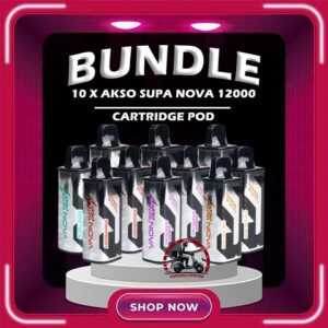 10 X AKSO SUPA NOVA 12000 CARTRIDGE POD - VAPE DELIVERY SGSINGAPORE Sale of bundle package AKSO SUPA NOVA 12000 Puffs Cartridge Pod , choose 10 x Pcs flavour get lowest price at VAPE DELIVERY SG SINGAPORE SHOP! The AKSO SUPA NOVA 12000 puffs disposable vape is Starter Kit & Prefilled Pod design ,ready stock in our sg singapore store online shop for same day delivery. Introducing the AKSO Supa Nova 12k closed pod disposable vape, crafted for flexibility and ease of use. It features adjustable wattage ranging from 10W to 20W, allowing users to customize their vaping experience. Safety is paramount with a child lock and a rechargeable battery equipped with anti-overcharge and auto cut-off systems. Monitoring your vape is simple with liquid and battery indicators, ensuring you're always informed. Adjust the airflow to your liking and enjoy up to 12,000 puffs per cartridge. Plus, it's compatible with cartridges from the Akso Supa Pro series, offering compatibility and versatility for vapers. Specifications : Puff: 12000 Puffs Nicotine Strength: 5% Adjustable wattage : 10W to 20W Liquid and battery indicator Charging Port: 650 mAh Rechargeable Type-C Package Include : 10 PCS x AKSO SUPA NOVA 12000 Puffs Cartridge Pod Free Delivery Charge ⚠️AKSO SUPA NOVA 12000 CARTRIDGE FLAVOUR LINE UP⚠️ Strawberry Banana Custard Honeydew Chocolate Mint Butter Mint Candy Strawberry Mango Strawberry Yam Cheese Blackcurrant Oat Crunch Mango Sirap Bandung Vanilla Tobacco Passion Soursop Mango Mango Passion Grape Apple Custard Cranberry Grape Milk Caramel Watermelon Gummy Icy Watermelon Gum Icy Lemon Cola Icy Grape Apple Icy Watermelon Strawberry Icy Honey Melon Icy Energy Drink SG VAPE COD SAME DAY DELIVERY , CASH ON DELIVERY ONLY. TAKE BULK ORDER /MORE ORDER PLS CONTACT ME : VAPEDELIVERYSG VIEW OUR DAILY NEWS INFORMATION VAPE : TELEGRAM CHANNEL