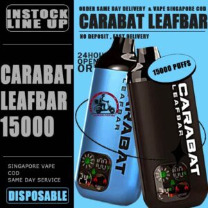 CARABAT LEAFBAR 15000 DISPOSABLE - VAPE DELIVERY SG SINGAPORE The CARABAT LEAFBAR 15000 DISPOSABLE VAPE Ready stock in singapore store sg online shop line up. The CARABAT LEAFBAR 15k is starter kit & prefilled cartridge pod system design, This kit is lasted production from CARABAT VAPE company, available 10 +plus flavour for singapore vaper choose!try it now! The new carabat leafbar 15000 puffs is ready stock in Singapore. The device is comes with starter kit and pod version. Battery device and flavor pod is included in starter kit package, the pod package only comes with pod. If you looking for big capacity vape device, the carabat leafbar is your first choice because it can support up to 15000 puffs per device! STARTER KIT Package Include : X1 Carabat Device X1 Prefilled Pod 15k Puffs CARTRIDGE Package Include : X1 Prefilled Pod 15k Puffs Specifications: Nicotine 5 % Approx. 15000 Puffs Safety Child Lock Dual Mesh Coil Adjustable Airflow Rechargeable Battery (Type C Port) ⚠️CARABAT LEAFBAR 15000 STARTER KIT & POD FLAVOUR LINE UP⚠️ Watermelon Tobacco Vanilla Double Guava Blackcurrant Lychee Rootbeer Vanilla Milkshake Blackcurrant Lychee Melon Mango Mango Shak Honeydew Energy Drink Pineapple Berry Citrus Watermelon Splash Popcorn Caramel Grape Gum Gold Mango Ice Fresh Watermelon Ice Gummy Gum Ice Grape Ice SG VAPE COD SAME DAY DELIVERY , CASH ON DELIVERY ONLY. TAKE BULK ORDER /MORE ORDER PLS CONTACT ME : VAPEDELIVERYSG VIEW OUR DAILY NEWS INFORMATION VAPE : TELEGRAM CHANNEL