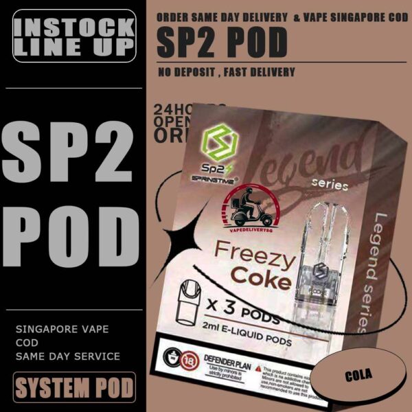 SP2 POD FLAVOUR - VAPE DELIVERY SG SINGAPORE SP2 Pod Legend Flavour also known as SPRINGTIME. Pod Flavour starter kit comes with rechargeable device with usb Type C cable. The magnet on both battery and pod cartridge for easy plug and play. SP2 Brand from Pod & Device categories , Our Sg Vape Center was founded by former smokers. SP2 Pod Legend Flavour also known as SPRINGTIME. Pod Flavour starter kit comes with rechargeable device with usb Type C cable. The magnet on both battery and pod cartridge for easy plug and play. Specifications : Nicotine 3% Capacity 2ml per pod Package Included : 1 Pack of 3 pods ⚠️SP2 POD COMPATIBLE DEVIE WITH⚠️ DARK RIDER 3S DEVICE DD CUBE INSTAR DEVICE RELX CLASSIC DEVICE SP2 BLTIZ DEVICE SP2 LEGENDAA DEVICE SP2 M SERIES DEVICE ZEUZ DEVICE ⚠️SP2 POD FLVAOUR LINE UP⚠️ Alpha Tobacco Energy Drink (100Plus) Baby Taro Bubblegum x Lime Cola Double Mint Green Bean Guava Gummy Honeydew Nes Coffee Jasmine Green Tea Lemonade Long Jing Tea Pure Lychee Lite Mango Vita Orange Secret Passion Summer Pineapple Rootbeer Rose Tea Ruby Strawberry Tasty Peach Tie Guan Yin Tropical Pear Tropical SG (Fruit Punch) Watermelon White Grape Grapefruit Jasmine Tea Green Apple Rich Yakultory Sparkling Lemon Icy Herbal Tea Golden Chrysanthemum Lime Fizzy Zes Tea Himalaya Tie Guan Yin Himalaya Mineral Himalaya Jasmine SG VAPE COD SAME DAY DELIVERY , CASH ON DELIVERY ONLY. TAKE BULK ORDER /MORE ORDER PLS CONTACT ME : VAPEDELIVERYSG VIEW OUR DAILY NEWS INFORMATION VAPE : TELEGRAM CHANNEL