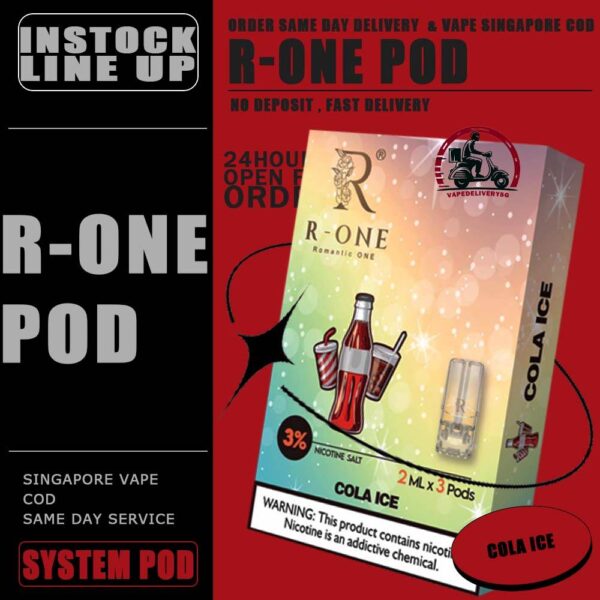 R-ONE POD - VAPE DELIVERY SG SINGAPORE R-One or Romantic One Pod , it all started from our founder’s spouse was a cigarette smoker. In order to help his spouse quit smoking, he created this brand, and name it after R-One or Romantic One Flavour, because everthing started just to help his ONLY ONE. Discover out signature Cool Mint Flavour, alongside popular options like Infinity Pod Watermelon Ice, Grape Ice , Bluberry , Energy Drink, Mango Ice, and Taro Ice Cream. For those craving extra sweetness, you can also enjoy Cola Ice or 100% Drink flavors. Specification : Capacity : 2ML Nicotine : 3% Package Included : 1 Pack of 3 Pods ⚠️R-ONE COMPATIBLE WITH DEVICE⚠️ RELX DEVICE SP2 | SP2 M SERIES | LEGEND DEVICE DARK RIDER 3 | DD CUBE ZEUZ DEVICE INSTAR DEVICE WUUZ DEVICE R-ONE DEVICE DD TOUCH DEVICE ⚠️R-ONE POD FLAVOUR LINE UP⚠️ 100% Drink Banana Ice Black Current Blueberry Ice Cola Ice Cool Mint Cuba Tobacco Energy Drink Grapes Ice Green Bean Ice Long Jing Tea Lychee Ice Mango Ice Melon Ice Mocha Coffee Old Popsicle Passion Fruit Ice Peach Ice Pineapple Ice Sour Apple – Apple Juices Ice Strawberry Ice Taro Ice Cream Watermelon Ice Yakult White Grape SG VAPE COD SAME DAY DELIVERY , CASH ON DELIVERY ONLY. TAKE BULK ORDER /MORE ORDER PLS CONTACT ME : VAPEDELIVERYSG VIEW OUR DAILY NEWS INFORMATION VAPE : TELEGRAM CHANNEL