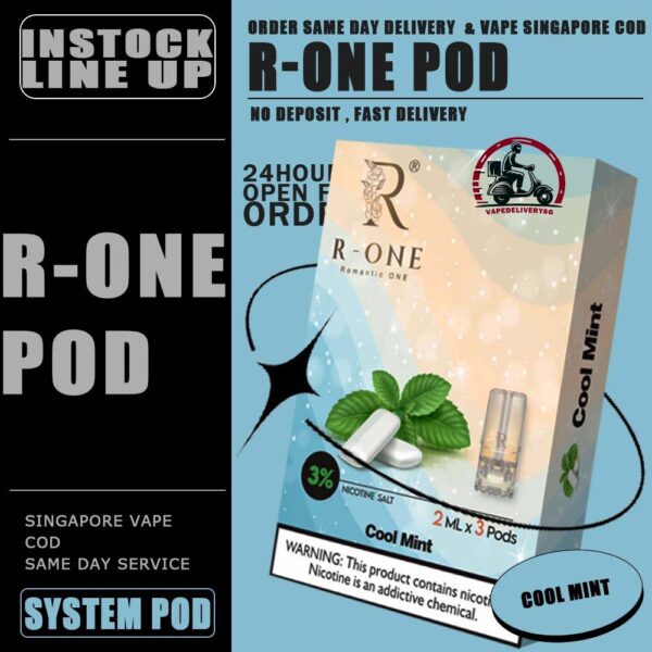 R-ONE POD - VAPE DELIVERY SG SINGAPORE R-One or Romantic One Pod , it all started from our founder’s spouse was a cigarette smoker. In order to help his spouse quit smoking, he created this brand, and name it after R-One or Romantic One Flavour, because everthing started just to help his ONLY ONE. Discover out signature Cool Mint Flavour, alongside popular options like Infinity Pod Watermelon Ice, Grape Ice , Bluberry , Energy Drink, Mango Ice, and Taro Ice Cream. For those craving extra sweetness, you can also enjoy Cola Ice or 100% Drink flavors. Specification : Capacity : 2ML Nicotine : 3% Package Included : 1 Pack of 3 Pods ⚠️R-ONE COMPATIBLE WITH DEVICE⚠️ RELX DEVICE SP2 | SP2 M SERIES | LEGEND DEVICE DARK RIDER 3 | DD CUBE ZEUZ DEVICE INSTAR DEVICE WUUZ DEVICE R-ONE DEVICE DD TOUCH DEVICE ⚠️R-ONE POD FLAVOUR LINE UP⚠️ 100% Drink Banana Ice Black Current Blueberry Ice Cola Ice Cool Mint Cuba Tobacco Energy Drink Grapes Ice Green Bean Ice Long Jing Tea Lychee Ice Mango Ice Melon Ice Mocha Coffee Old Popsicle Passion Fruit Ice Peach Ice Pineapple Ice Sour Apple – Apple Juices Ice Strawberry Ice Taro Ice Cream Watermelon Ice Yakult White Grape SG VAPE COD SAME DAY DELIVERY , CASH ON DELIVERY ONLY. TAKE BULK ORDER /MORE ORDER PLS CONTACT ME : VAPEDELIVERYSG VIEW OUR DAILY NEWS INFORMATION VAPE : TELEGRAM CHANNEL