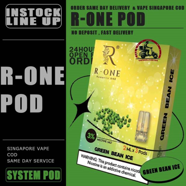 R-ONE POD - VAPE DELIVERY SG SINGAPORE R-One or Romantic One Pod , it all started from our founder’s spouse was a cigarette smoker. In order to help his spouse quit smoking, he created this brand, and name it after R-One or Romantic One Flavour, because everthing started just to help his ONLY ONE. Discover out signature Cool Mint Flavour, alongside popular options like Infinity Pod Watermelon Ice, Grape Ice , Bluberry , Energy Drink, Mango Ice, and Taro Ice Cream. For those craving extra sweetness, you can also enjoy Cola Ice or 100% Drink flavors. Specification : Capacity : 2ML Nicotine : 3% Package Included : 1 Pack of 3 Pods ⚠️R-ONE COMPATIBLE WITH DEVICE⚠️ RELX DEVICE SP2 | SP2 M SERIES | LEGEND DEVICE DARK RIDER 3 | DD CUBE ZEUZ DEVICE INSTAR DEVICE WUUZ DEVICE R-ONE DEVICE DD TOUCH DEVICE ⚠️R-ONE POD FLAVOUR LINE UP⚠️ 100% Drink Banana Ice Black Current Blueberry Ice Cola Ice Cool Mint Cuba Tobacco Energy Drink Grapes Ice Green Bean Ice Long Jing Tea Lychee Ice Mango Ice Melon Ice Mocha Coffee Old Popsicle Passion Fruit Ice Peach Ice Pineapple Ice Sour Apple – Apple Juices Ice Strawberry Ice Taro Ice Cream Watermelon Ice Yakult White Grape SG VAPE COD SAME DAY DELIVERY , CASH ON DELIVERY ONLY. TAKE BULK ORDER /MORE ORDER PLS CONTACT ME : VAPEDELIVERYSG VIEW OUR DAILY NEWS INFORMATION VAPE : TELEGRAM CHANNEL