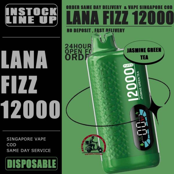 LANA FIZZ 12000 DISPOSABLE - VAPE DELIVERY SG SINGAPORE The Lana Fizz 12000 puffs disposable vape ready stock in our sg singapore store online shop for same day delivery. This new vape is Big & Luxe puffs : Endless Pleasure. Lana Fizz 12k puffs support 3 Presses to control over your vaping journey adjustable power. From 13w to 16w, find your sweet spot and enjoy the perfect hie every time! Armed with a 550mAh and rapid-charging USB-C technology, Just grab and go for your parties! The vape design Quiet Luxury! Crafted with a timeless color palettle and adorned, with diamond patterns, LANA FIZZ features a crystal-clear, Plastic surface that exudes elegance and style. Start your day with a burst of Colombian coffee flavour, Then savor the refreshing layers of our multilayered. Blends to keep you feeling fresh throughout the day with LANA FIZZ 12K PUFFS! Specifications : Puff: 12000 Puffs Nicotine Strength: 30mg / 3% E-Liquid: 20ML Battery Capacity: 550mAh Charging Port: Rechargeable Type-C ⚠️LANA FIZZ 12000 FLAVOUR LINE UP⚠️ Tie Guan Yin Sea Salt Lemon Peach Oolong Tea Sprite Lemon Tea Guava Passion Jasmine Green Tea Chrysanthemum Tea Watermelon Ice Green Grape Ice Cold Lychee Iced Cola Solero Lime SG VAPE COD SAME DAY DELIVERY , CASH ON DELIVERY ONLY. TAKE BULK ORDER /MORE ORDER PLS CONTACT ME : VAPEDELIVERYSG VIEW OUR DAILY NEWS INFORMATION VAPE : TELEGRAM CHANNEL