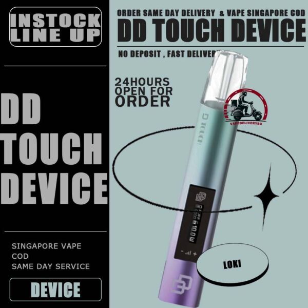 DD-TOUCH DEVICE - VAPE DELIVERY SG SINGAPORE Dark rider Vape In order to bring the most unique and cutting-edge technology experience to customers. DD Touch has been constantly making the most unique design elements in electronic atomizing rods and bomb-changing atomizing bomb products. DD Touch device also is dark rider series new vape , outsell is made of space aluminum, with obvious aroma experience and cool lighting effect. It has global initiative touch screen to adjust high and low power also. The lower power of 7.5w can bring fine smoke and soft taste, and the high power which is 10w can bring more smoke, more fragrant and fuller taste. The screen will display battery level, and 5V/0.8A fast charging, fully charged in half an hour. Specification : Low Power: 7W High Power: 10W Rechargeable via Type-C Cable ⚠️DD TOUCH DEVICE COMPATIBLE POD WITH⚠️ ZERO DEGREE POD R-ONE POD RELX CLASSIC POD LANA POD KIZZ POD J13 POD GENESIS POD SP2 POD ⚠️DD TOUCH DEVICE COLOR LINE UP⚠️ Beast Black Adam Blade Flash Legend Loki Thor Ultra Vision Winter Soldier SG VAPE COD SAME DAY DELIVERY , CASH ON DELIVERY ONLY. TAKE BULK ORDER /MORE ORDER PLS CONTACT ME : VAPEDELIVERYSG VIEW OUR DAILY NEWS INFORMATION VAPE : TELEGRAM CHANNEL