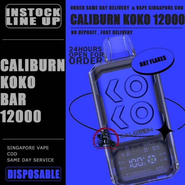 UWELL CALIBURN KOKO BAR 12000 DISPOSABLE - VAPE DELIVERY SG The Uwell Caliburn Koko Bar 12000 Puffs Vape Ready stock at Singapore sg shop on sale for same day delivery. The Caliburn BAR 12k puffs is a revolutionary disposable vape that has taken the vaping industry by storm. This powerful and feature-rich device boasts an impressive array of specifications and capabilities, making it an attractive choice for both novice and experienced vapers alike. In this in-depth review, we’ll explore the various aspects of the Caliburn BAR S12000, providing you with all the information you need to make an informed decision about whether this disposable vape is the right fit for your vaping needs. Specifications: Battery Capacity: 800 mAh E-Liquid Capacity: 20 mL Nicotine Strength: 5% (50 mg/mL) Power Modes: Boost Mode (22W) and Regular Mode (16W) Coil: Dual 1.2-ohm coil (UWELL’s patented Flagship Dual Coil atomization system) Puff Count: Up to 12,000 puffs Charging: USB Type-C charging port Airflow: Adjustable airflow control Display: Smart LED screen with multiple animations ⚠️UWELL CALIBURN KOKO BAR 12000 FLAVOUR LINE UP⚠️ Watermelon Watermelon Pineapple Strawberry Vanilla Custard Tobacco Triple Melon Mango Mango Pudding Oat Flakes Plum Guava Lime Lychee Apple Snow Pear SG VAPE COD SAME DAY DELIVERY , CASH ON DELIVERY ONLY. TAKE BULK ORDER /MORE ORDER PLS CONTACT ME : VAPEDELIVERYSG VIEW OUR DAILY NEWS INFORMATION VAPE : TELEGRAM CHANNEL