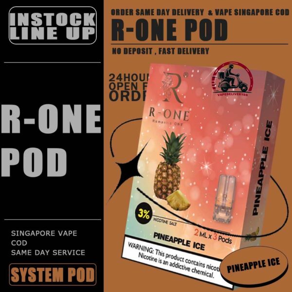 R-ONE POD - VAPE DELIVERY SG SINGAPORE R-One or Romantic One Pod , it all started from our founder’s spouse was a cigarette smoker. In order to help his spouse quit smoking, he created this brand, and name it after R-One or Romantic One Flavour, because everthing started just to help his ONLY ONE. Discover out signature Cool Mint Flavour, alongside popular options like Infinity Pod Watermelon Ice, Grape Ice , Bluberry , Energy Drink, Mango Ice, and Taro Ice Cream. For those craving extra sweetness, you can also enjoy Cola Ice or 100% Drink flavors. Specification : Capacity : 2ML Nicotine : 3% Package Included : 1 Pack of 3 Pods ⚠️R-ONE COMPATIBLE WITH DEVICE⚠️ RELX DEVICE SP2 | SP2 M SERIES | LEGEND DEVICE DARK RIDER 3 | DD CUBE ZEUZ DEVICE INSTAR DEVICE WUUZ DEVICE R-ONE DEVICE DD TOUCH DEVICE ⚠️R-ONE POD FLAVOUR LINE UP⚠️ 100% Drink Banana Ice Black Current Blueberry Ice Cola Ice Cool Mint Cuba Tobacco Energy Drink Grapes Ice Green Bean Ice Long Jing Tea Lychee Ice Mango Ice Melon Ice Mocha Coffee Old Popsicle Passion Fruit Ice Peach Ice Pineapple Ice Sour Apple – Apple Juices Ice Strawberry Ice Taro Ice Cream Watermelon Ice Yakult White Grape SG VAPE COD SAME DAY DELIVERY , CASH ON DELIVERY ONLY. TAKE BULK ORDER /MORE ORDER PLS CONTACT ME : VAPEDELIVERYSG VIEW OUR DAILY NEWS INFORMATION VAPE : TELEGRAM CHANNEL
