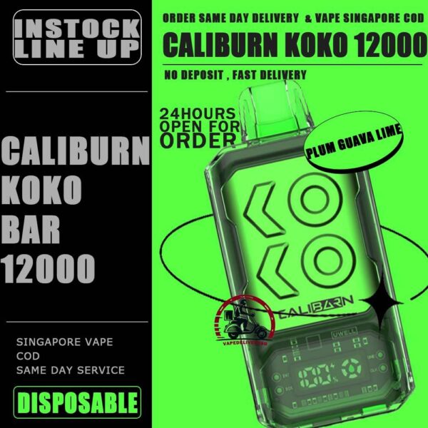 UWELL CALIBURN KOKO BAR 12000 DISPOSABLE - VAPE DELIVERY SG The Uwell Caliburn Koko Bar 12000 Puffs Vape Ready stock at Singapore sg shop on sale for same day delivery. The Caliburn BAR 12k puffs is a revolutionary disposable vape that has taken the vaping industry by storm. This powerful and feature-rich device boasts an impressive array of specifications and capabilities, making it an attractive choice for both novice and experienced vapers alike. In this in-depth review, we’ll explore the various aspects of the Caliburn BAR S12000, providing you with all the information you need to make an informed decision about whether this disposable vape is the right fit for your vaping needs. Specifications: Battery Capacity: 800 mAh E-Liquid Capacity: 20 mL Nicotine Strength: 5% (50 mg/mL) Power Modes: Boost Mode (22W) and Regular Mode (16W) Coil: Dual 1.2-ohm coil (UWELL’s patented Flagship Dual Coil atomization system) Puff Count: Up to 12,000 puffs Charging: USB Type-C charging port Airflow: Adjustable airflow control Display: Smart LED screen with multiple animations ⚠️UWELL CALIBURN KOKO BAR 12000 FLAVOUR LINE UP⚠️ Watermelon Watermelon Pineapple Strawberry Vanilla Custard Tobacco Triple Melon Mango Mango Pudding Oat Flakes Plum Guava Lime Lychee Apple Snow Pear SG VAPE COD SAME DAY DELIVERY , CASH ON DELIVERY ONLY. TAKE BULK ORDER /MORE ORDER PLS CONTACT ME : VAPEDELIVERYSG VIEW OUR DAILY NEWS INFORMATION VAPE : TELEGRAM CHANNEL