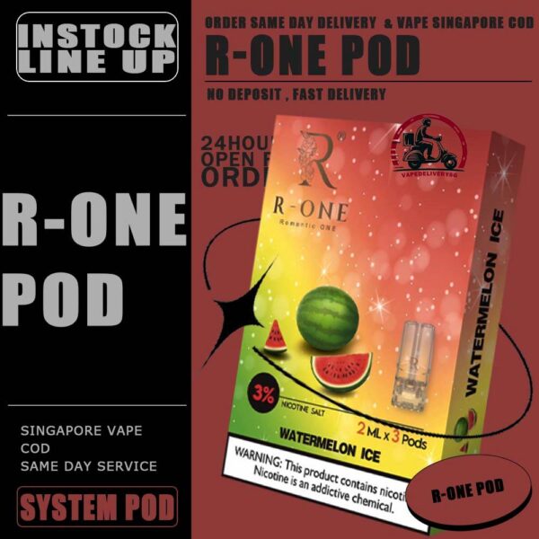 R-ONE POD - VAPE DELIVERY SG SINGAPORE R-One or Romantic One Pod , it all started from our founder’s spouse was a cigarette smoker. In order to help his spouse quit smoking, he created this brand, and name it after R-One or Romantic One Flavour, because everthing started just to help his ONLY ONE. Discover out signature Cool Mint Flavour, alongside popular options like Infinity Pod Watermelon Ice, Grape Ice , Bluberry , Energy Drink, Mango Ice, and Taro Ice Cream. For those craving extra sweetness, you can also enjoy Cola Ice or 100% Drink flavors. Specification : Capacity : 2ML Nicotine : 3% Package Included : 1 Pack of 3 Pods ⚠️R-ONE COMPATIBLE WITH DEVICE⚠️ RELX DEVICE SP2 | SP2 M SERIES | LEGEND DEVICE DARK RIDER 3 | DD CUBE ZEUZ DEVICE INSTAR DEVICE WUUZ DEVICE R-ONE DEVICE DD TOUCH DEVICE ⚠️R-ONE POD FLAVOUR LINE UP⚠️ 100% Drink Banana Ice Black Current Blueberry Ice Cola Ice Cool Mint Cuba Tobacco Energy Drink Grapes Ice Green Bean Ice Long Jing Tea Lychee Ice Mango Ice Melon Ice Mocha Coffee Old Popsicle Passion Fruit Ice Peach Ice Pineapple Ice Sour Apple – Apple Juices Ice Strawberry Ice Taro Ice Cream Watermelon Ice Yakult White Grape SG VAPE COD SAME DAY DELIVERY , CASH ON DELIVERY ONLY. TAKE BULK ORDER /MORE ORDER PLS CONTACT ME : VAPEDELIVERYSG VIEW OUR DAILY NEWS INFORMATION VAPE : TELEGRAM CHANNEL