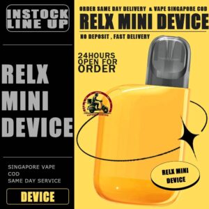 RELX MINI DEVICE - VAPE DELIVERY SG SINGAPORE Explore the enhanced vaping experience offered by RELX Mini Device. RELX Mini Device is a unique vaping device that offers the convenience of disposable vapes with the sustainability of a box mod. With features like a rechargeable battery, Vcot™ tech for enhanced flavor, and customization options for e-liquid pods, it stands out in the market. It is also environmentally friendly, promoting a greener future with its rechargeable design. The RELX Mini Device is compatible with RELX Pod Pro 2, RELX Pod Pro, and RELX Pod Real. However, it is recommended to use it with the RELX Pod Real for optimal functionality. Experience better taste with Vcot™ tech and choose from a variety of flavors for a personalized vaping experience. Specification: Battery Capacity: 440mAh Size: 52mm x 40mm x 16mm Weight: 15g Resistance Range: 1.0ohm - 1.2ohm Compatible Pod Brands: Relx Infinity Pod Relx Pod Real ⚠️RELX MINI COLOR LINE UP⚠️ Bright Yellow Deep Blue SG VAPE COD SAME DAY DELIVERY , CASH ON DELIVERY ONLY. TAKE BULK ORDER /MORE ORDER PLS CONTACT ME : VAPEDELIVERYSG VIEW OUR DAILY NEWS INFORMATION VAPE : TELEGRAM CHANNEL