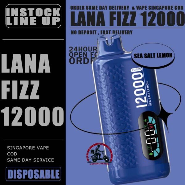 LANA FIZZ 12000 DISPOSABLE - VAPE DELIVERY SG SINGAPORE The Lana Fizz 12000 puffs disposable vape ready stock in our sg singapore store online shop for same day delivery. This new vape is Big & Luxe puffs : Endless Pleasure. Lana Fizz 12k puffs support 3 Presses to control over your vaping journey adjustable power. From 13w to 16w, find your sweet spot and enjoy the perfect hie every time! Armed with a 550mAh and rapid-charging USB-C technology, Just grab and go for your parties! The vape design Quiet Luxury! Crafted with a timeless color palettle and adorned, with diamond patterns, LANA FIZZ features a crystal-clear, Plastic surface that exudes elegance and style. Start your day with a burst of Colombian coffee flavour, Then savor the refreshing layers of our multilayered. Blends to keep you feeling fresh throughout the day with LANA FIZZ 12K PUFFS! Specifications : Puff: 12000 Puffs Nicotine Strength: 30mg / 3% E-Liquid: 20ML Battery Capacity: 550mAh Charging Port: Rechargeable Type-C ⚠️LANA FIZZ 12000 FLAVOUR LINE UP⚠️ Tie Guan Yin Sea Salt Lemon Peach Oolong Tea Sprite Lemon Tea Guava Passion Jasmine Green Tea Chrysanthemum Tea Watermelon Ice Green Grape Ice Cold Lychee Iced Cola Solero Lime SG VAPE COD SAME DAY DELIVERY , CASH ON DELIVERY ONLY. TAKE BULK ORDER /MORE ORDER PLS CONTACT ME : VAPEDELIVERYSG VIEW OUR DAILY NEWS INFORMATION VAPE : TELEGRAM CHANNEL