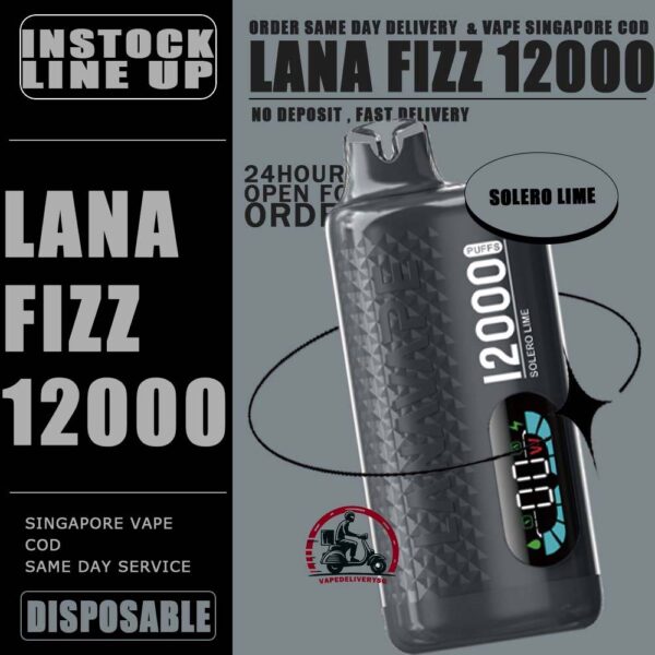 LANA FIZZ 12000 DISPOSABLE - VAPE DELIVERY SG SINGAPORE The Lana Fizz 12000 puffs disposable vape ready stock in our sg singapore store online shop for same day delivery. This new vape is Big & Luxe puffs : Endless Pleasure. Lana Fizz 12k puffs support 3 Presses to control over your vaping journey adjustable power. From 13w to 16w, find your sweet spot and enjoy the perfect hie every time! Armed with a 550mAh and rapid-charging USB-C technology, Just grab and go for your parties! The vape design Quiet Luxury! Crafted with a timeless color palettle and adorned, with diamond patterns, LANA FIZZ features a crystal-clear, Plastic surface that exudes elegance and style. Start your day with a burst of Colombian coffee flavour, Then savor the refreshing layers of our multilayered. Blends to keep you feeling fresh throughout the day with LANA FIZZ 12K PUFFS! Specifications : Puff: 12000 Puffs Nicotine Strength: 30mg / 3% E-Liquid: 20ML Battery Capacity: 550mAh Charging Port: Rechargeable Type-C ⚠️LANA FIZZ 12000 FLAVOUR LINE UP⚠️ Tie Guan Yin Sea Salt Lemon Peach Oolong Tea Sprite Lemon Tea Guava Passion Jasmine Green Tea Chrysanthemum Tea Watermelon Ice Green Grape Ice Cold Lychee Iced Cola Solero Lime SG VAPE COD SAME DAY DELIVERY , CASH ON DELIVERY ONLY. TAKE BULK ORDER /MORE ORDER PLS CONTACT ME : VAPEDELIVERYSG VIEW OUR DAILY NEWS INFORMATION VAPE : TELEGRAM CHANNEL