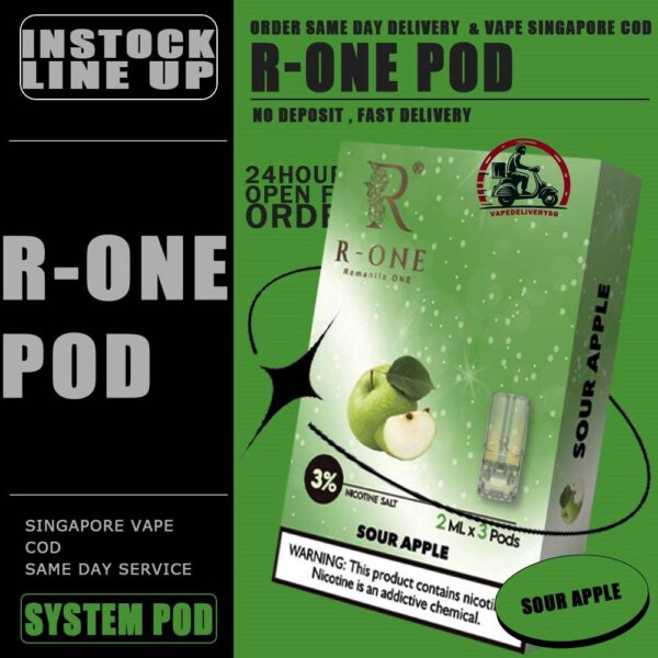 R-ONE POD - VAPE DELIVERY SG SINGAPORE R-One or Romantic One Pod , it all started from our founder’s spouse was a cigarette smoker. In order to help his spouse quit smoking, he created this brand, and name it after R-One or Romantic One Flavour, because everthing started just to help his ONLY ONE. Discover out signature Cool Mint Flavour, alongside popular options like Infinity Pod Watermelon Ice, Grape Ice , Bluberry , Energy Drink, Mango Ice, and Taro Ice Cream. For those craving extra sweetness, you can also enjoy Cola Ice or 100% Drink flavors. Specification : Capacity : 2ML Nicotine : 3% Package Included : 1 Pack of 3 Pods ⚠️R-ONE COMPATIBLE WITH DEVICE⚠️ RELX DEVICE SP2 | SP2 M SERIES | LEGEND DEVICE DARK RIDER 3 | DD CUBE ZEUZ DEVICE INSTAR DEVICE WUUZ DEVICE R-ONE DEVICE DD TOUCH DEVICE ⚠️R-ONE POD FLAVOUR LINE UP⚠️ 100% Drink Banana Ice Black Current Blueberry Ice Cola Ice Cool Mint Cuba Tobacco Energy Drink Grapes Ice Green Bean Ice Long Jing Tea Lychee Ice Mango Ice Melon Ice Mocha Coffee Old Popsicle Passion Fruit Ice Peach Ice Pineapple Ice Sour Apple – Apple Juices Ice Strawberry Ice Taro Ice Cream Watermelon Ice Yakult White Grape SG VAPE COD SAME DAY DELIVERY , CASH ON DELIVERY ONLY. TAKE BULK ORDER /MORE ORDER PLS CONTACT ME : VAPEDELIVERYSG VIEW OUR DAILY NEWS INFORMATION VAPE : TELEGRAM CHANNEL