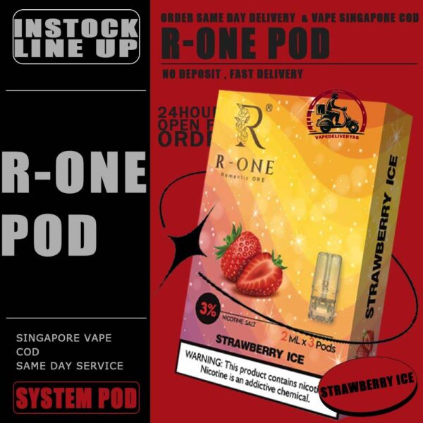 R-ONE POD - VAPE DELIVERY SG SINGAPORE R-One or Romantic One Pod , it all started from our founder’s spouse was a cigarette smoker. In order to help his spouse quit smoking, he created this brand, and name it after R-One or Romantic One Flavour, because everthing started just to help his ONLY ONE. Discover out signature Cool Mint Flavour, alongside popular options like Infinity Pod Watermelon Ice, Grape Ice , Bluberry , Energy Drink, Mango Ice, and Taro Ice Cream. For those craving extra sweetness, you can also enjoy Cola Ice or 100% Drink flavors. Specification : Capacity : 2ML Nicotine : 3% Package Included : 1 Pack of 3 Pods ⚠️R-ONE COMPATIBLE WITH DEVICE⚠️ RELX DEVICE SP2 | SP2 M SERIES | LEGEND DEVICE DARK RIDER 3 | DD CUBE ZEUZ DEVICE INSTAR DEVICE WUUZ DEVICE R-ONE DEVICE DD TOUCH DEVICE ⚠️R-ONE POD FLAVOUR LINE UP⚠️ 100% Drink Banana Ice Black Current Blueberry Ice Cola Ice Cool Mint Cuba Tobacco Energy Drink Grapes Ice Green Bean Ice Long Jing Tea Lychee Ice Mango Ice Melon Ice Mocha Coffee Old Popsicle Passion Fruit Ice Peach Ice Pineapple Ice Sour Apple – Apple Juices Ice Strawberry Ice Taro Ice Cream Watermelon Ice Yakult White Grape SG VAPE COD SAME DAY DELIVERY , CASH ON DELIVERY ONLY. TAKE BULK ORDER /MORE ORDER PLS CONTACT ME : VAPEDELIVERYSG VIEW OUR DAILY NEWS INFORMATION VAPE : TELEGRAM CHANNEL