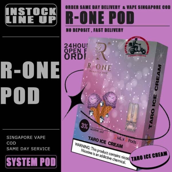 R-ONE POD - VAPE DELIVERY SG SINGAPORE R-One or Romantic One Pod , it all started from our founder’s spouse was a cigarette smoker. In order to help his spouse quit smoking, he created this brand, and name it after R-One or Romantic One Flavour, because everthing started just to help his ONLY ONE. Discover out signature Cool Mint Flavour, alongside popular options like Infinity Pod Watermelon Ice, Grape Ice , Bluberry , Energy Drink, Mango Ice, and Taro Ice Cream. For those craving extra sweetness, you can also enjoy Cola Ice or 100% Drink flavors. Specification : Capacity : 2ML Nicotine : 3% Package Included : 1 Pack of 3 Pods ⚠️R-ONE COMPATIBLE WITH DEVICE⚠️ RELX DEVICE SP2 | SP2 M SERIES | LEGEND DEVICE DARK RIDER 3 | DD CUBE ZEUZ DEVICE INSTAR DEVICE WUUZ DEVICE R-ONE DEVICE DD TOUCH DEVICE ⚠️R-ONE POD FLAVOUR LINE UP⚠️ 100% Drink Banana Ice Black Current Blueberry Ice Cola Ice Cool Mint Cuba Tobacco Energy Drink Grapes Ice Green Bean Ice Long Jing Tea Lychee Ice Mango Ice Melon Ice Mocha Coffee Old Popsicle Passion Fruit Ice Peach Ice Pineapple Ice Sour Apple – Apple Juices Ice Strawberry Ice Taro Ice Cream Watermelon Ice Yakult White Grape SG VAPE COD SAME DAY DELIVERY , CASH ON DELIVERY ONLY. TAKE BULK ORDER /MORE ORDER PLS CONTACT ME : VAPEDELIVERYSG VIEW OUR DAILY NEWS INFORMATION VAPE : TELEGRAM CHANNEL
