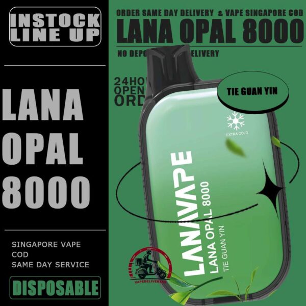 LANA OPAL 8000 DISPOSABLE - VAPE DELIVERY SG SINGAPORE The Lana Opal 8000 puffs disposable ready stock in Singapore sg vape cod ,The Vape with a chic pebble-like display, the device not only nails the aesthetics but also offers a comforting grip. Style and texture, we've got you covered. Lana Opal 8k is a good mesh coils are the secret sauce to intense, unforgettable taste. Take your ticket to the taste revolution! The prominent LED screen keeps you in the know at a glance. Take charge if your vaping experience by staying informed and in control of every puff. Explore a world LANA OPAL 8K of 17 beautiful blended options. Why settle for one flavor when you can savor them all? Specification : Nicotine Strength: 3%-5% E-Liquid Capacity: 14ML Resistance: 1.2ohm Battery Capacity: 650mAh Charging Port: Type-C Rechargeable ⚠️LANA OPAL 8000 FLAVOUR LINE UP⚠️ Cantaloupe Chrysanthemum Tea Double Mango Grape Bubblegum Grape Honey Magic Cola Passion Fruit Peach Oolong Rootbeer Sea Salt Lemon Solero Lime Strawberry Watermelon Supreme Sprite Tie Guan Yin Watermelon Lychee Wonder Taro Yogurt Blackcurrant SG VAPE COD SAME DAY DELIVERY , CASH ON DELIVERY ONLY. TAKE BULK ORDER /MORE ORDER PLS CONTACT ME : VAPEDELIVERYSG VIEW OUR DAILY NEWS INFORMATION VAPE : TELEGRAM CHANNEL