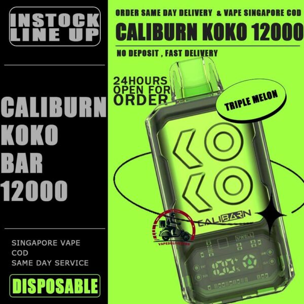 UWELL CALIBURN KOKO BAR 12000 DISPOSABLE - VAPE DELIVERY SG The Uwell Caliburn Koko Bar 12000 Puffs Vape Ready stock at Singapore sg shop on sale for same day delivery. The Caliburn BAR 12k puffs is a revolutionary disposable vape that has taken the vaping industry by storm. This powerful and feature-rich device boasts an impressive array of specifications and capabilities, making it an attractive choice for both novice and experienced vapers alike. In this in-depth review, we’ll explore the various aspects of the Caliburn BAR S12000, providing you with all the information you need to make an informed decision about whether this disposable vape is the right fit for your vaping needs. Specifications: Battery Capacity: 800 mAh E-Liquid Capacity: 20 mL Nicotine Strength: 5% (50 mg/mL) Power Modes: Boost Mode (22W) and Regular Mode (16W) Coil: Dual 1.2-ohm coil (UWELL’s patented Flagship Dual Coil atomization system) Puff Count: Up to 12,000 puffs Charging: USB Type-C charging port Airflow: Adjustable airflow control Display: Smart LED screen with multiple animations ⚠️UWELL CALIBURN KOKO BAR 12000 FLAVOUR LINE UP⚠️ Watermelon Watermelon Pineapple Strawberry Vanilla Custard Tobacco Triple Melon Mango Mango Pudding Oat Flakes Plum Guava Lime Lychee Apple Snow Pear SG VAPE COD SAME DAY DELIVERY , CASH ON DELIVERY ONLY. TAKE BULK ORDER /MORE ORDER PLS CONTACT ME : VAPEDELIVERYSG VIEW OUR DAILY NEWS INFORMATION VAPE : TELEGRAM CHANNEL