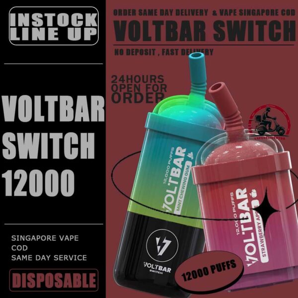 VOLTBAR SWITCH 12000 DISPOSABLE - VAPE DELIVERY SG SINGAPORE VOLTBAR SWITCH 12000 Puffs Pre-filled Pod System The Voltbar Disposable in our Vape Singapore Shop Ready Stock on Sale , Order with us and same day delivery ! Unleash long-lasting satisfaction – Voltbar Switch package includes a single pre-filled cartridge designed to provide up to 12k puffs. RGM LIGHT Immerse yourself in a delightful vaping experience with our RGB LIGHT device. It not only provides mesmerizing color displays but also delivers incredibly satisfying puffs. Enhance your vaping journey with vibrant visuals and unparalleled pleasure. RECHARGEABLE Get the Voltbar Switch, a rechargeable Type-C device that offers a rapid charging experience. Say goodbye to lengthy waiting periods and start enjoying vaping in no time. 12,000 PUFF Introducing our revolutionary pre-filled pod with an astounding capacity of 12,000 puffs. With this innovative product, you can enjoy an extended vaping experience like never before. Say goodbye to frequent refills and hello to uninterrupted satisfaction. Try our 12,000 puffs pre-filled pod today and elevate your vaping journey to new heights. STARTER KIT Package Include : X1 VOLTBAR 12K Device Battery X1 Prefilled Pod 12k Puffs CARTRIDGE Package Include : X1 Prefilled Pod 12k Puffs Specification : Nicotine Strength : 5% Volume : 21ML Flavour Coil : Mesh Coil Fully Charged Time : 25mins ⚠️VOLTBAR SWITCH 12K STARTER KIT & CARTRIDGE LINE UP⚠️ Watermelon Lychee Sour Bubblegum Mango Watermelon Strawberry Ice Honeydew Ice Cream Strawberry Vanilla Pink Guava Golden Slush Strawberry Bubblegum Zesty Slush Honeydew Bubblegum Watermelon Ice Watermelon Bubblegum Watermelon Kiwi Mint Chewing Gum Strawberry Apple Mango Peach Grape Bubblegum Ribena Yakult Mango Yacult Ribena Hazelnut Coffee Emerald Slush Cappucccino Yacult Original Blackcurrant Melon Blackcurrant Honeydew Solero Lime Energy Drink Nescoffee Gold Cream Tbc Sakura Grape Hawaii Mango Strawberry Blackcurrant Strawberry Yakult Blackcurrant Lychee Red Slush Lychee Logan Honeydew Bubblegum Strawberry Grape SG VAPE COD SAME DAY DELIVERY , CASH ON DELIVERY ONLY. TAKE BULK ORDER /MORE ORDER PLS CONTACT ME : VAPEDELIVERYSG VIEW OUR DAILY NEWS INFORMATION VAPE : TELEGRAM CHANNEL