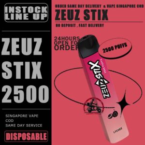 ZEUZ STIX 2500 DISPOSABLE - VAPE DELIVERY SG SINGAPORE The performance of the Zeuz Stix 2500 is one of its standout features. The mesh coil technology ensures that each puff delivers a rich and satisfying flavor. The 1100mAh battery provides ample power for extended use, making it a reliable choice for vapers who are constantly on the go. Additionally, the draw-activated firing mechanism allows for an easy and seamless vaping experience without the need for buttons. The design of the Zeuz Stick 2500 is both sleek and functional. It is compact and lightweight, making it easy to carry in your pocket or bag. The ergonomic design ensures a comfortable grip, while the vibrant color options add a touch of style. The device is also equipped with an LED indicator that lights up during use, adding a modern touch to its design. Specifications: Approx. 2500 Puffs Nicotine : 3% 30mg Capacity 8ml Rechargeable 280mAh Battery Type C Port ⚠️ZEUZ STIX 2500 FLAVOUR LINE UP⚠️ Amazing Mango Chrysanthemum Tea Grape Bubblegum Lychee Mint Chewing Gum Mineral Water Peach Red Bull Rootbeer Sour Apple Strawberry Watermelon Strawberry Lemon Solero Lime Sea Salt Lemon Tie Guan Yin Vanilla Coke Watermelon Ice White Grape Oolong Tea SG VAPE COD SAME DAY DELIVERY , CASH ON DELIVERY ONLY. TAKE BULK ORDER /MORE ORDER PLS CONTACT ME : VAPEDELIVERYSG VIEW OUR DAILY NEWS INFORMATION VAPE : TELEGRAM CHANNEL